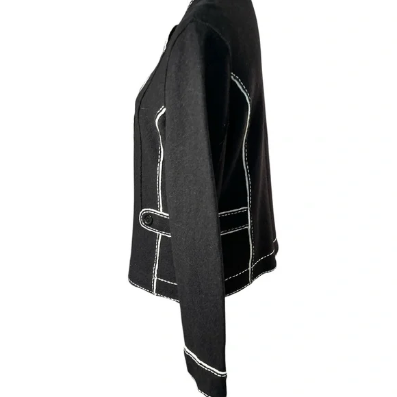 Talbots Black Merino Wool Military Coat 🆕 - Picture 4 of 8